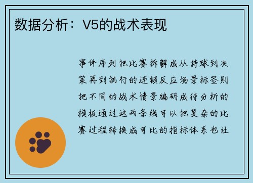 数据分析：V5的战术表现